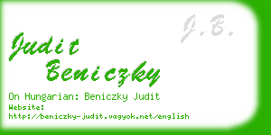 judit beniczky business card